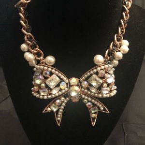 Betsey Johnson Bow Statement Necklace - Excellent